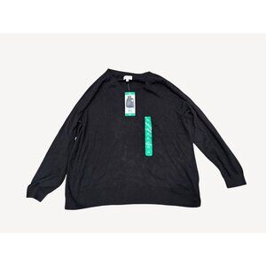 Lucky Brand Womens XL Black V-Neck Pullover Sweater